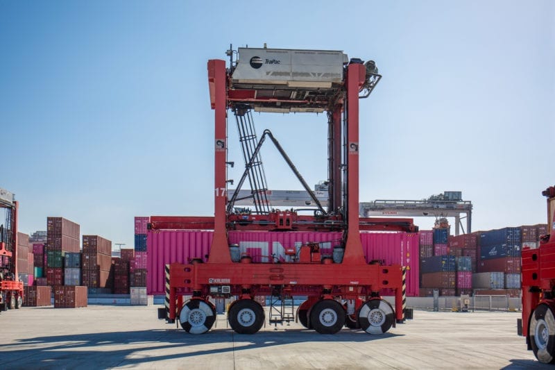 TraPac Los Angeles Automated Straddle Carrier